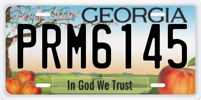 GA license plate PRM6145