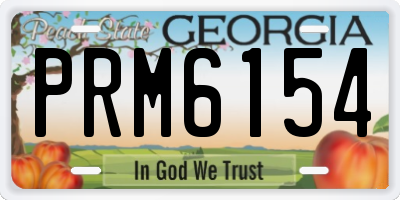 GA license plate PRM6154