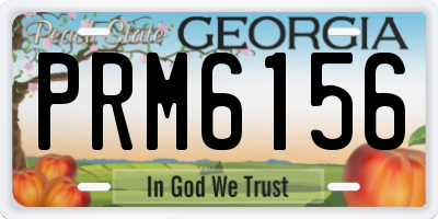 GA license plate PRM6156
