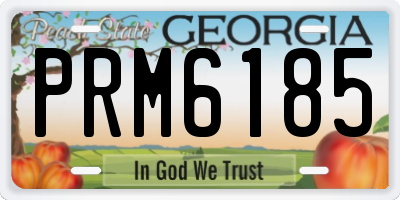 GA license plate PRM6185