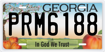 GA license plate PRM6188
