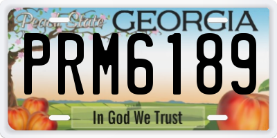 GA license plate PRM6189