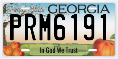 GA license plate PRM6191