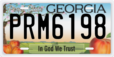 GA license plate PRM6198