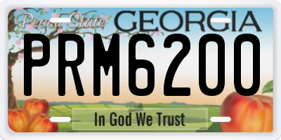 GA license plate PRM6200