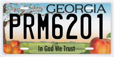 GA license plate PRM6201
