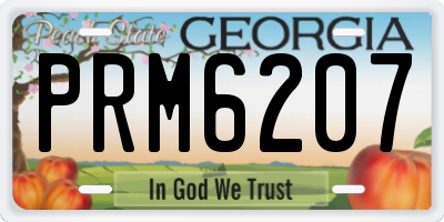 GA license plate PRM6207
