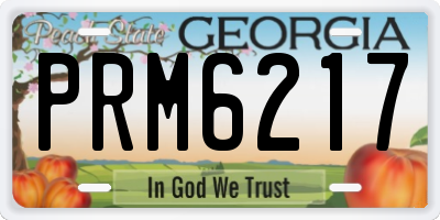 GA license plate PRM6217