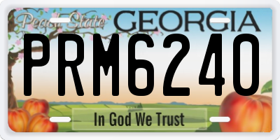 GA license plate PRM6240