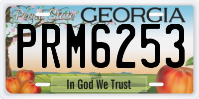 GA license plate PRM6253