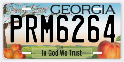 GA license plate PRM6264