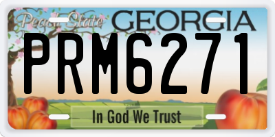 GA license plate PRM6271