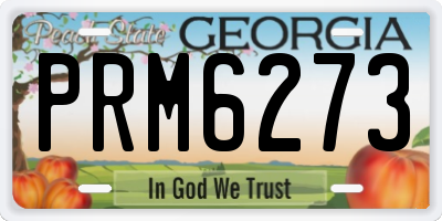 GA license plate PRM6273