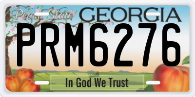 GA license plate PRM6276