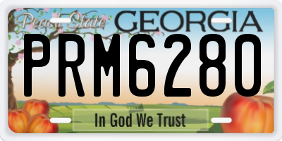 GA license plate PRM6280