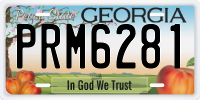 GA license plate PRM6281