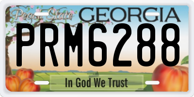 GA license plate PRM6288