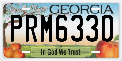 GA license plate PRM6330
