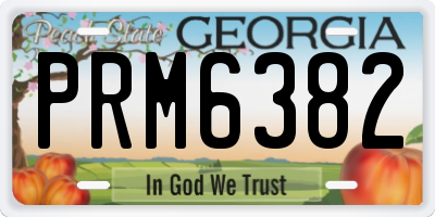 GA license plate PRM6382