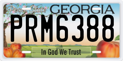 GA license plate PRM6388