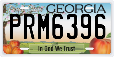 GA license plate PRM6396