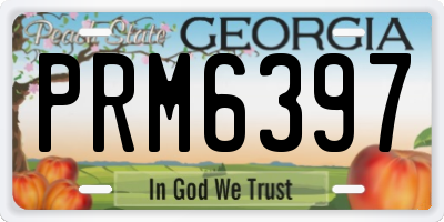 GA license plate PRM6397