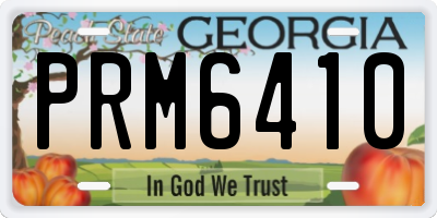 GA license plate PRM6410