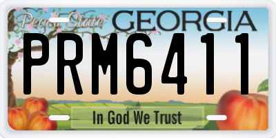 GA license plate PRM6411