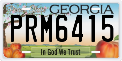 GA license plate PRM6415