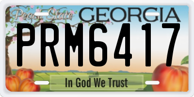 GA license plate PRM6417