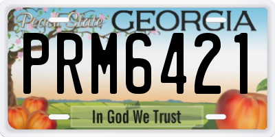 GA license plate PRM6421
