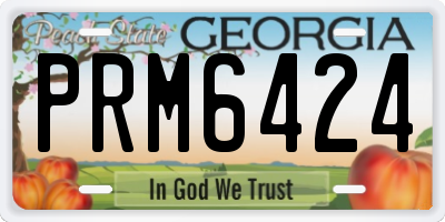 GA license plate PRM6424