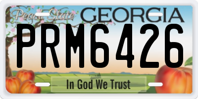GA license plate PRM6426