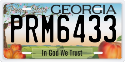 GA license plate PRM6433