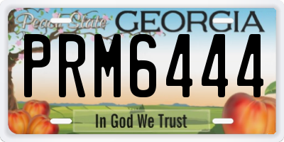 GA license plate PRM6444