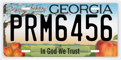 GA license plate PRM6456