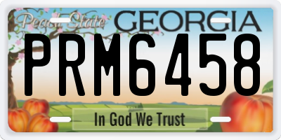 GA license plate PRM6458