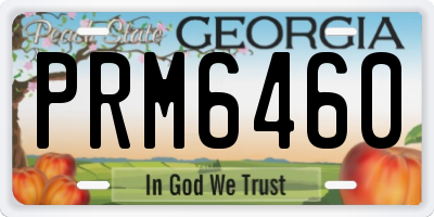 GA license plate PRM6460