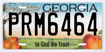 GA license plate PRM6464