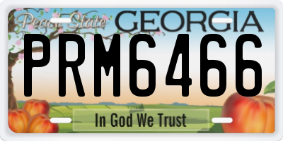 GA license plate PRM6466