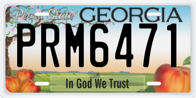 GA license plate PRM6471