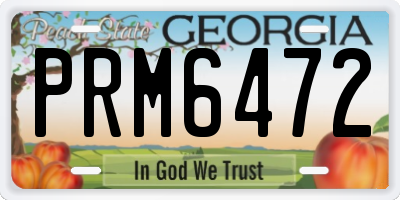 GA license plate PRM6472