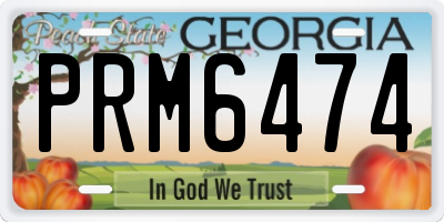 GA license plate PRM6474