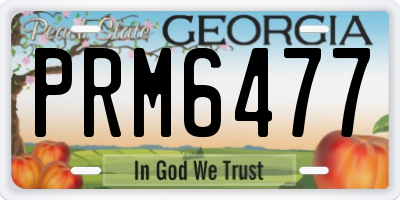 GA license plate PRM6477