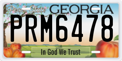 GA license plate PRM6478