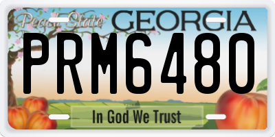 GA license plate PRM6480