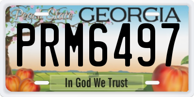 GA license plate PRM6497