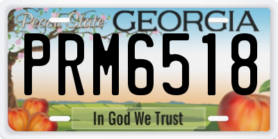 GA license plate PRM6518