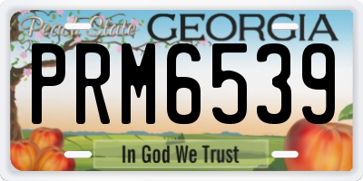 GA license plate PRM6539