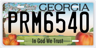 GA license plate PRM6540